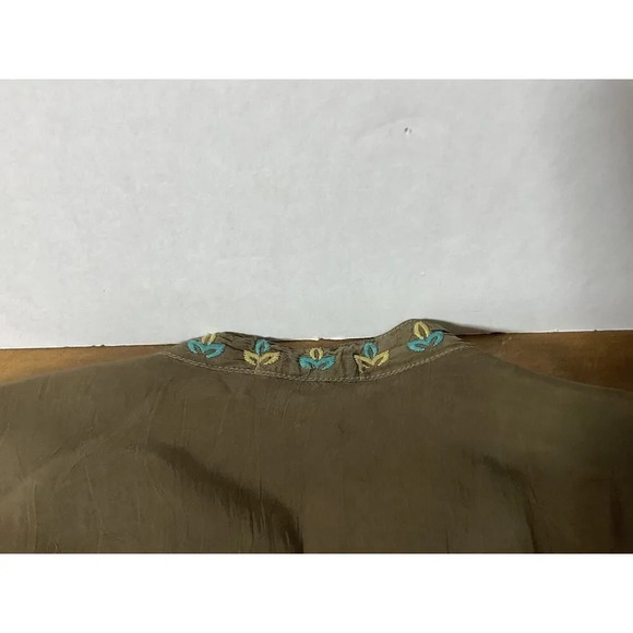 Johnny Was Joulette Olive Green Embroidered Tunic Size Small - Picture 11 of 12